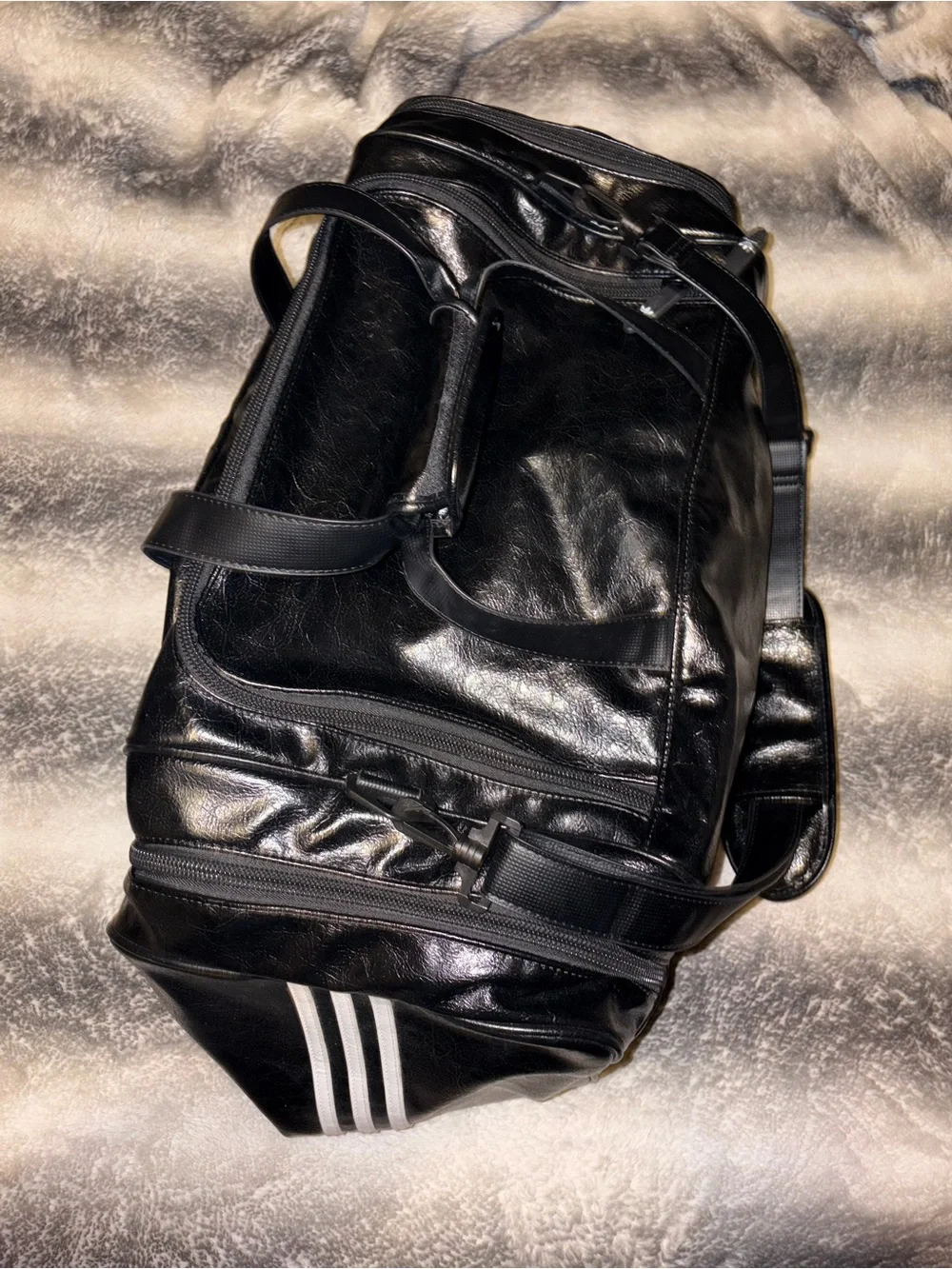 Black Leather Duffel Bag